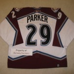 Scott Parker 2006-2007 white Avs game worn back