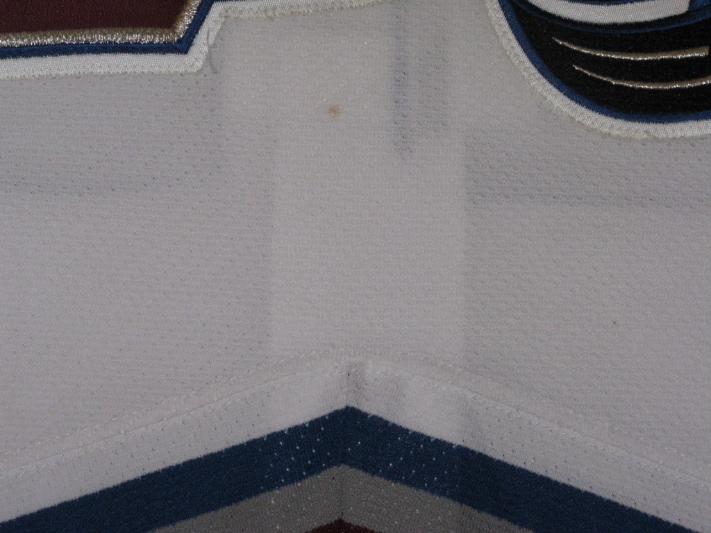 Scott Parker 2006-2007 white Avs game worn game use