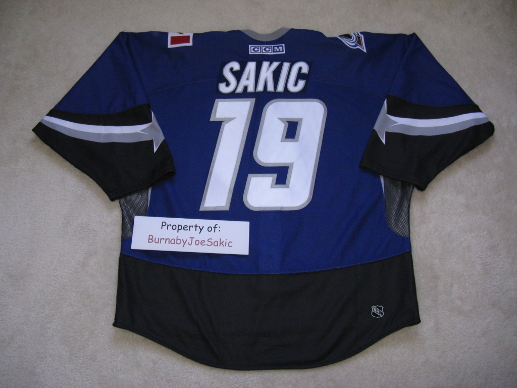 Joe Sakic 2002 All-Star back