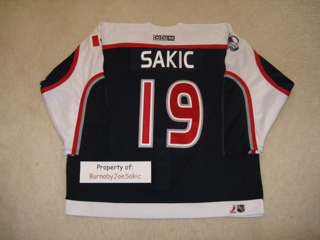 Joe Sakic 2001 All Star GI back