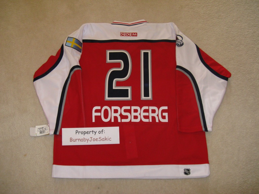 Peter Forsberg 2001 All Star back