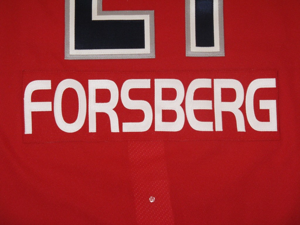 Peter Forsberg 2001 All Star nameplate