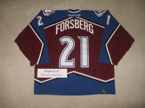 Peter Forsberg 2003-2004 Burgundy 3-23-04 back