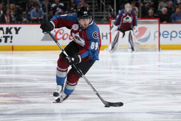 DENVER, CO - MARCH 03: Mikkel Boedker #89 of the Colorado Avalanche controls the puck against the Florida Panthers at Pepsi Center on March 3, 2016 in Denver, Colorado. (Photo by Doug Pensinger/Getty Images)